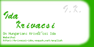 ida krivacsi business card